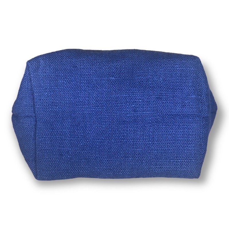 POCHETTE VOYAGEUR EN LIN DE COULEUR BLEU JEANS