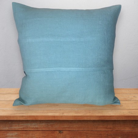 COUSSIN CARRE LIN TURQUOISE DOS