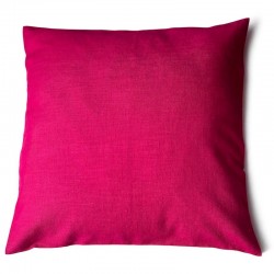 Coussin en lin lavé framboise personnalisable