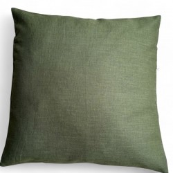 Coussin en lin lavé kaki personnalisable