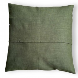 Coussin en lin lavé kaki personnalisable - Dos