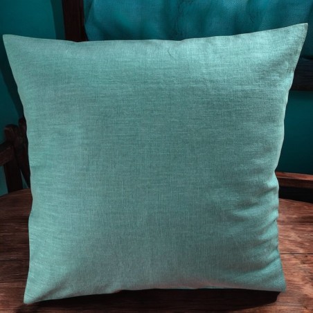HOUSSE DE COUSSIN MAMIE LIN TURQUOISE DIMENSION 45 X 45 CMS